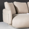 Canapé 4 places en tissu taupe clair forme haricot moderne