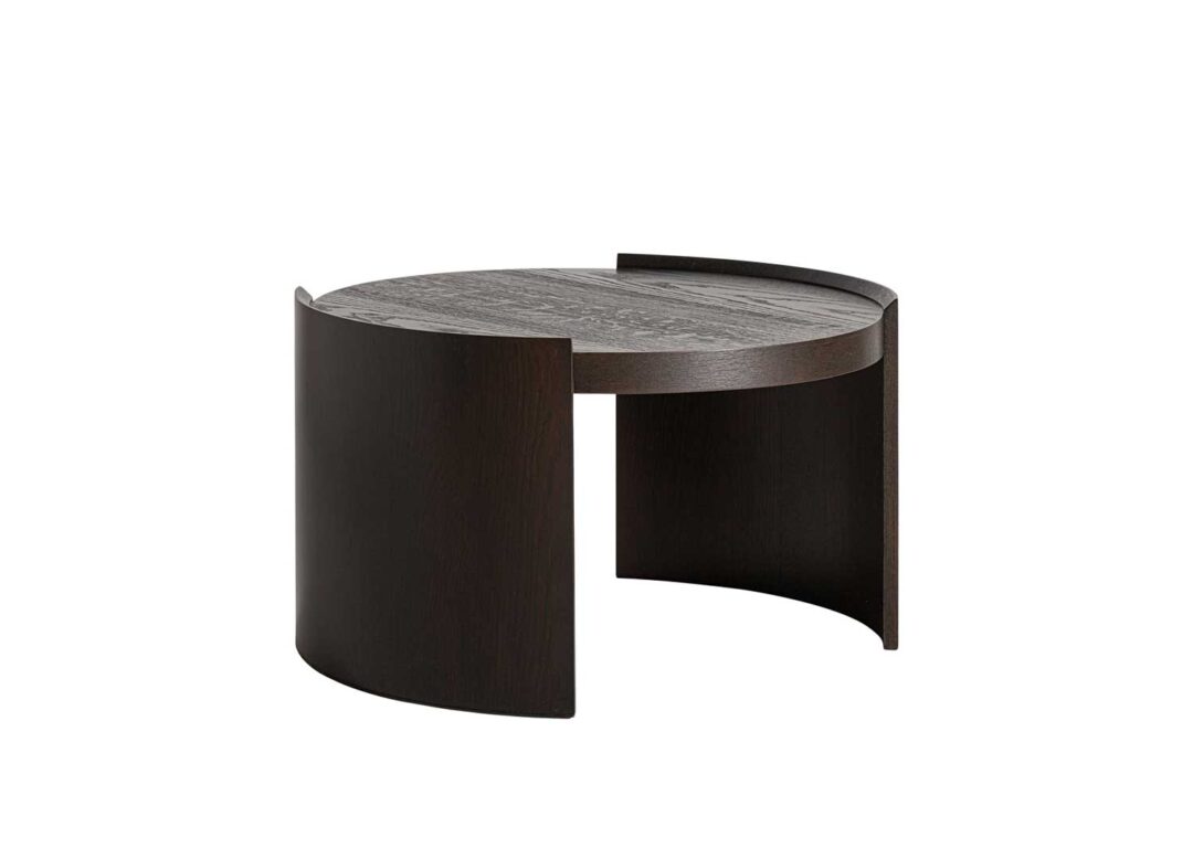 Table basse en bois massif de chêne ronde 80cm