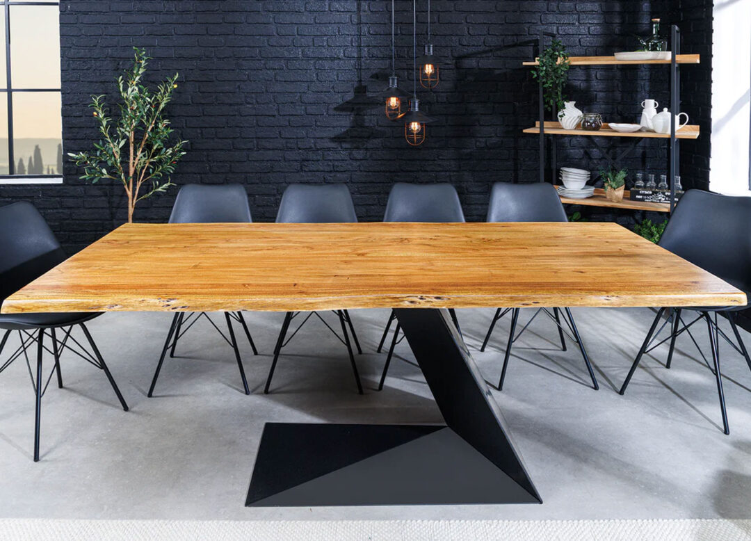 Table à manger en bois massif d'acacia