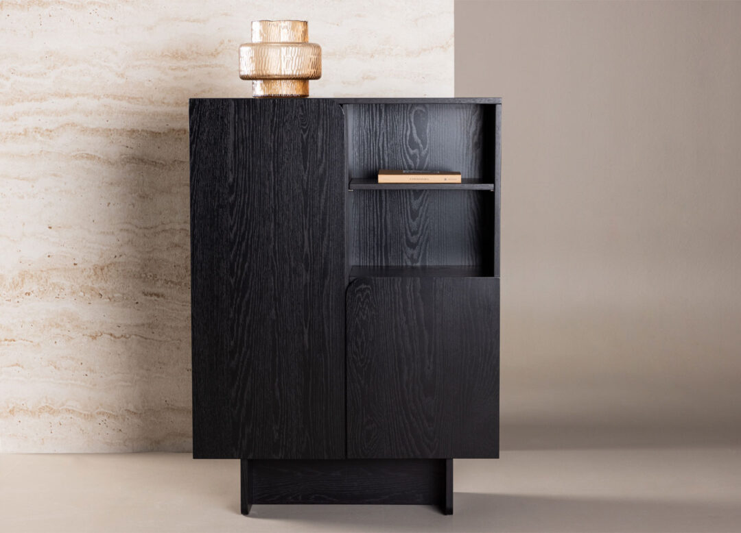 Buffet haut aspect bois noir