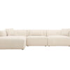 Canapé d'angle 4 place en tissu beige