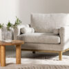 Fauteuil de salon en tissu beige