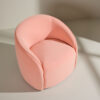 Fauteuil de salon rose pêche en tissu microfibre