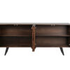 Buffet bois d'acacia foncé façades sculptées