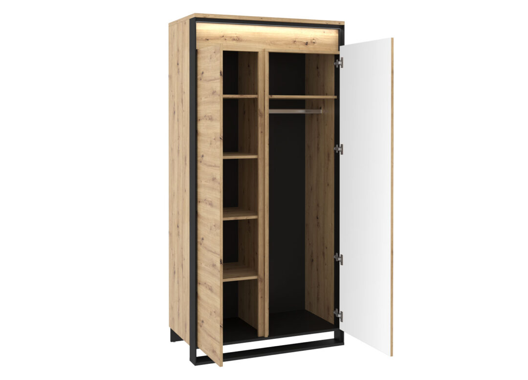 Meuble de rangement double en bois et noir