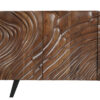Buffet bois d'acacia foncé façades sculptées