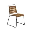 Lot de deux chaises de jardin en bois et métal noir
