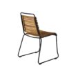 dos de la chaise de jardin en bois et métal noir
