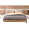 Lit 2 places adulte en bois et blanc avec chevets et bandeau led