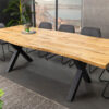 Table de repas extensible rectangulaire aspect bois