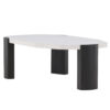 Table basse géométrique grise et bois noir