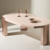 Table basse rose plateau aspect marbré