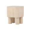 Table d'appoint carrée aspect travertin beige