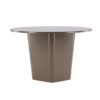 Table de jardin ronde en aluminium brun