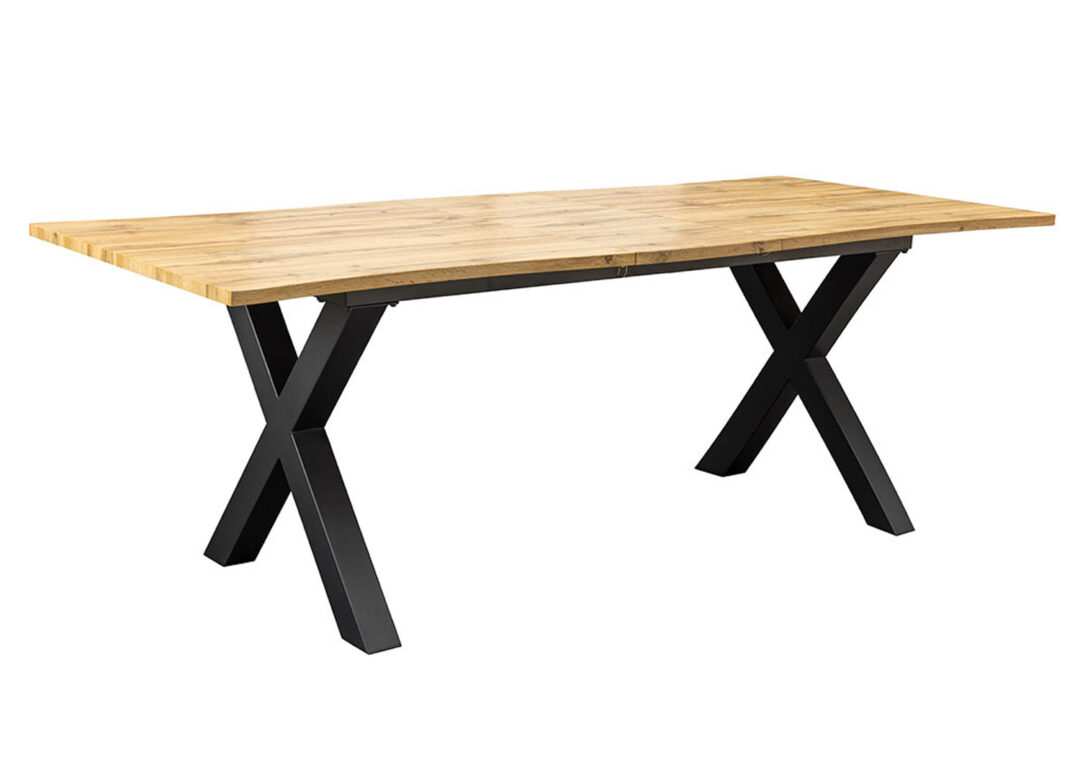 Table de repas extensible rectangulaire aspect bois
