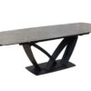 Table de repas extensible gris graphite avec pied noir design