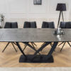 Table de repas extensible gris graphite avec pied noir design