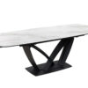 Table à manger blanche extensible jusqu'à 260 cm