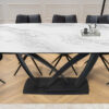 Table à manger blanche extensible jusqu'à 260 cm