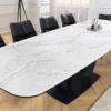 Table à manger blanche extensible jusqu'à 260 cm