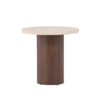 Table basse ronde bois et beige