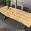 Table de repas extensible rectangulaire aspect bois