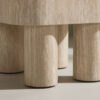 Table d'appoint carrée aspect travertin beige