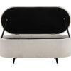 Banquette coffre en tissu bouclé blanc