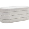 Banc coffre de rangement en tissu bouclé blanc
