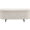 Banquette coffre en tissu bouclé blanc