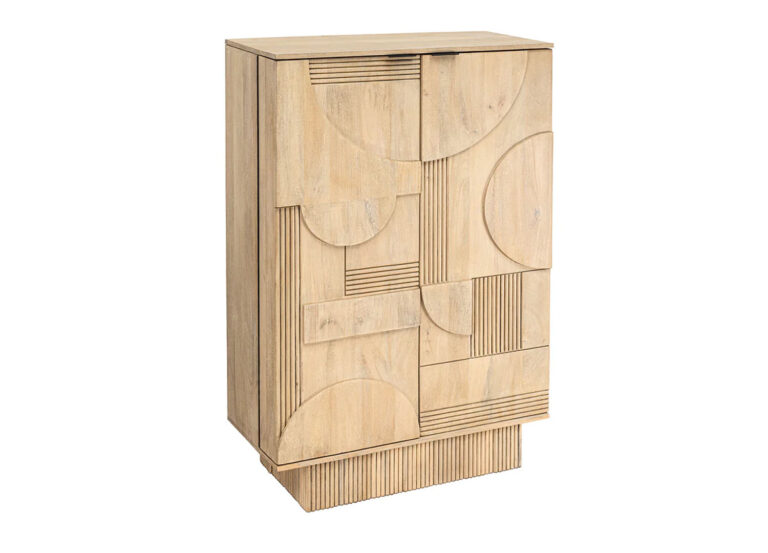 Meuble de bar bois de manguier blanchi 140 cm de haut