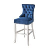 Chaise de bar baroque en velours bleu