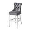 Chaise de bar baroque en velours gris - Gris