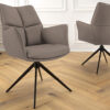 Fauteuil de salle à manger en cuir marron