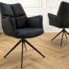 Fauteuil de salle à manger en cuir noir