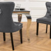 Chaises baroques en simili cuir gris
