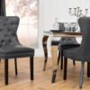 Chaises baroques en simili cuir gris
