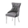 Chaise en velours gris chesterfield baroque