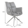 Dimensions de la chaise rotative