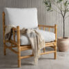 Fauteuil de jardin en bambou et rotin avec coussins
