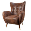Fauteuil oreille marron antique