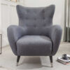 Fauteuil oreilles gris texturé rétro