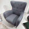Fauteuil oreilles gris texturé rétro