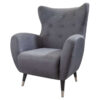 Fauteuil oreilles gris texturé rétro
