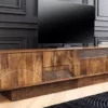 Meuble TV 200cm en bois de manguier sculpté décor 3d