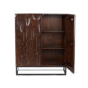 Buffet haut de 120 cm en bois d'acacia massif sculpté