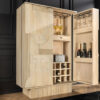Meuble bar haut en bois de manguier blanchi à la chaux naturel