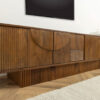 Meuble tv 200 cm en bois de manguier massif marron
