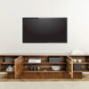 Meuble tv 200 cm en bois de manguier massif marron
