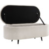 Banquette coffre en tissu bouclé blanc